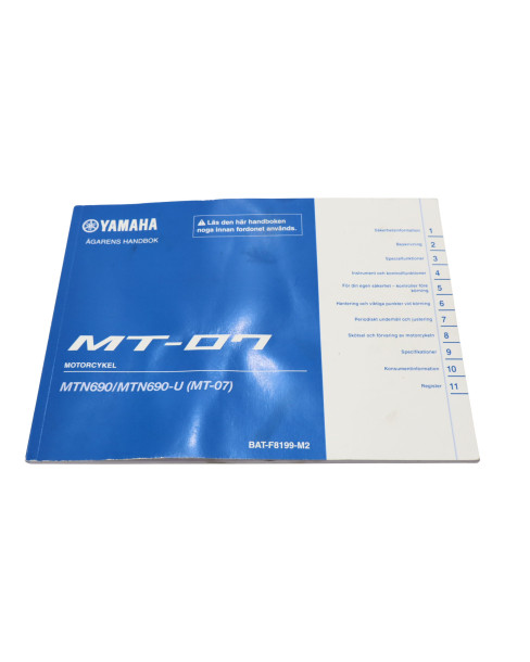 Yamaha MT-07, instruktionsbok