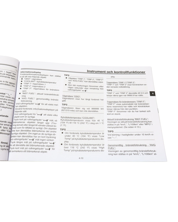 Yamaha MT-07, instruktionsbok