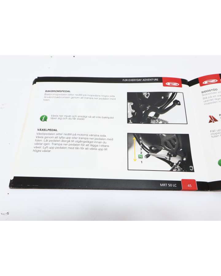 Rieju MRT, instruktionsbok