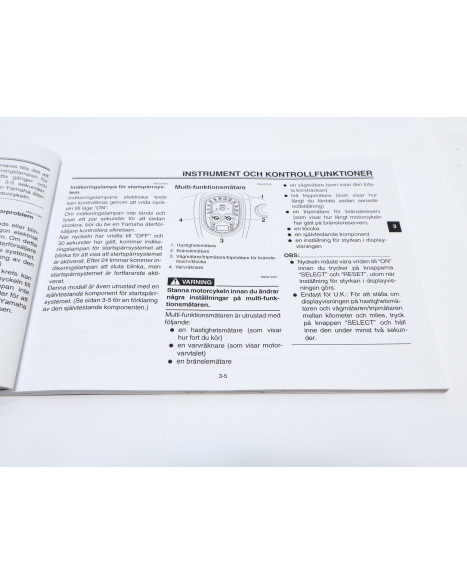 Yamaha XV 1900A Midnight Star, instruktionsbok