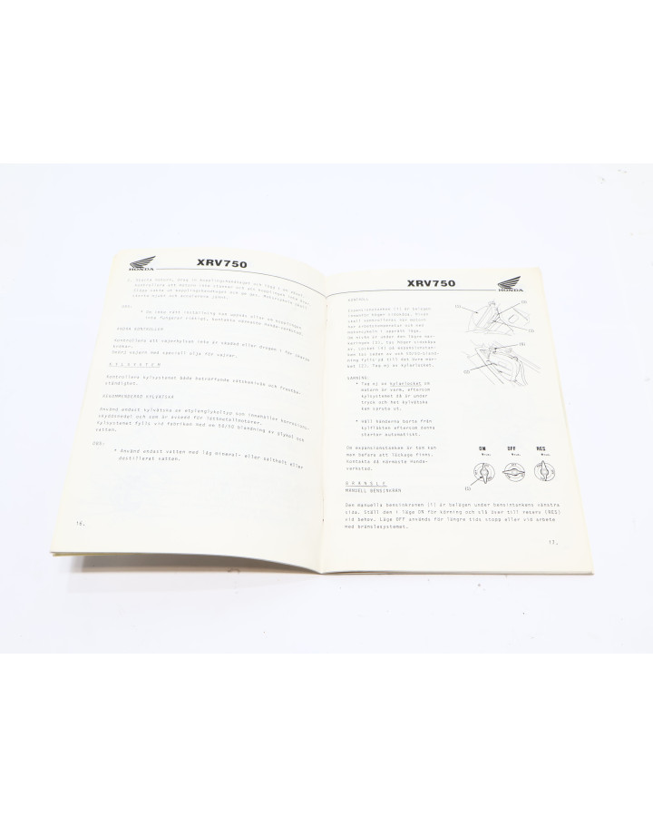 Honda XRV750 Africa Twin, instruktionsbok