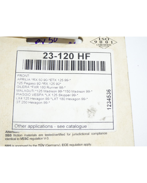 Vespa/Piaggio/Gilera, bromsbelägg fram 2