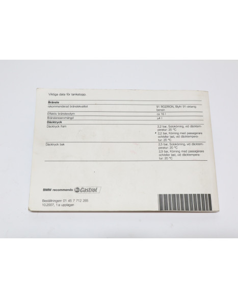 BMW F650GS, instruktionsbok