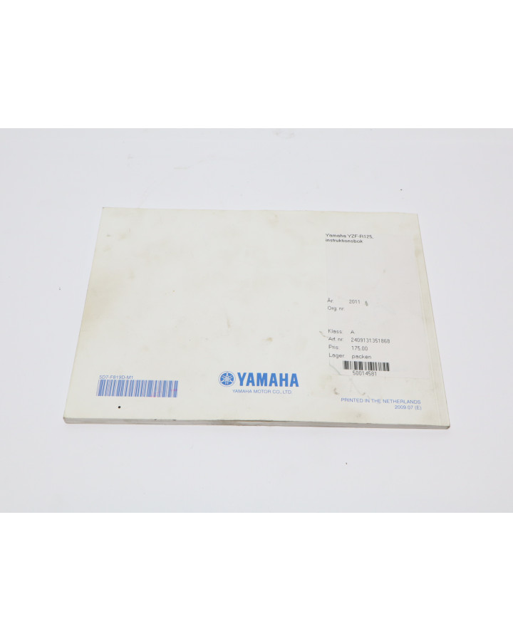 Yamaha YZF-R125, instruktionsbok