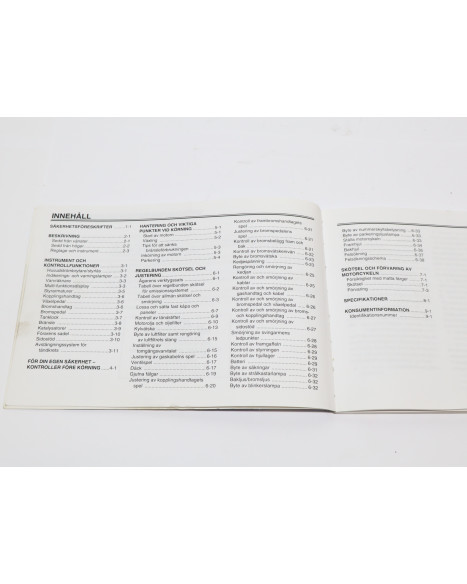 Yamaha YZF-R125, instruktionsbok