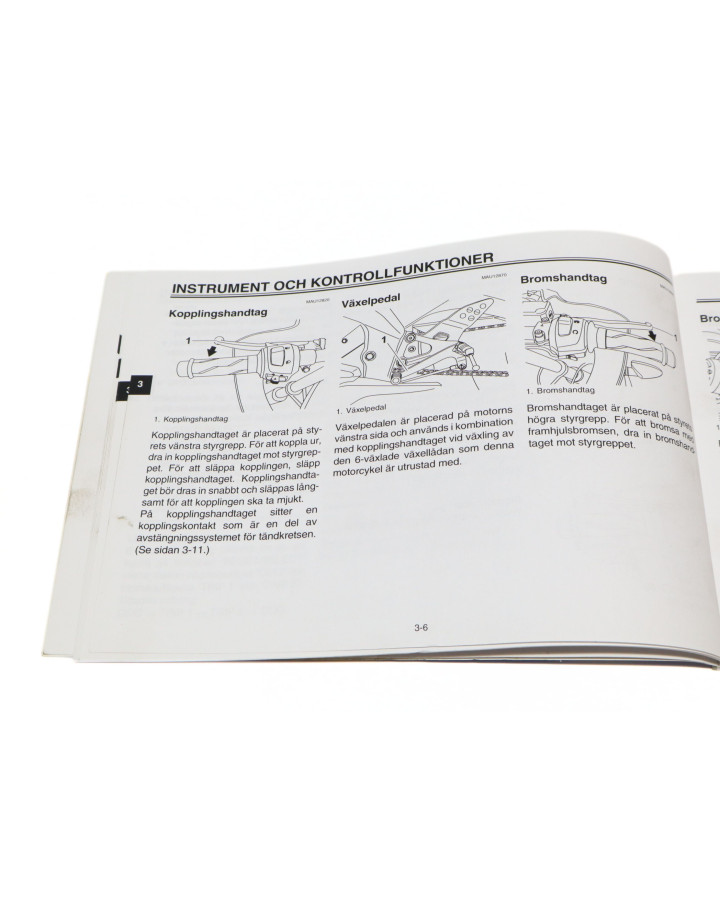 Yamaha YZF-R125, instruktionsbok