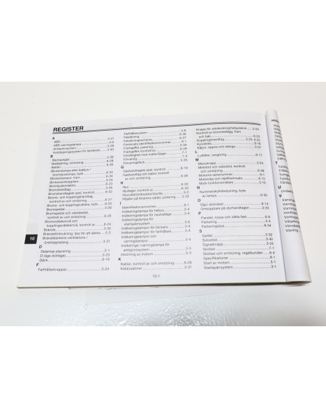 Yamaha FJR 1300, instruktionsbok