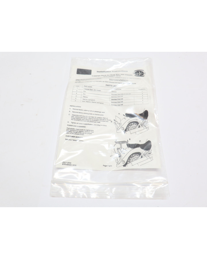 Yamaha XVS 650A Dragstar, pakethållare